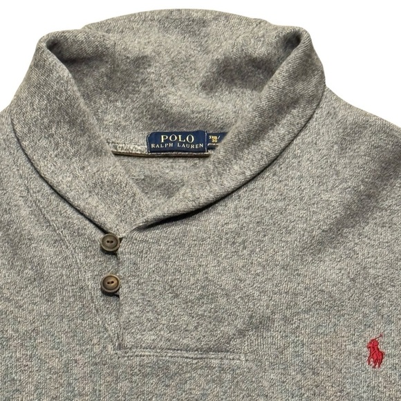 Polo Ralph Lauren Pullover Sweater Mens Size 3XB Two Button Shawl Collar - Picture 14 of 16